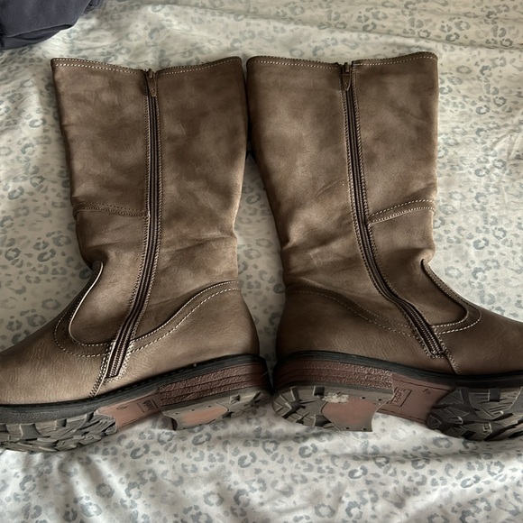 Patrizia Taupe Mid Calf Boots - 40/9.5 - Picture 2 of 5